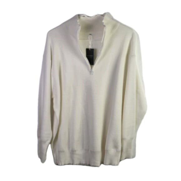 NWT Deepself Women's XL White Oversized Shoulder Sweater - Thumbnail 9