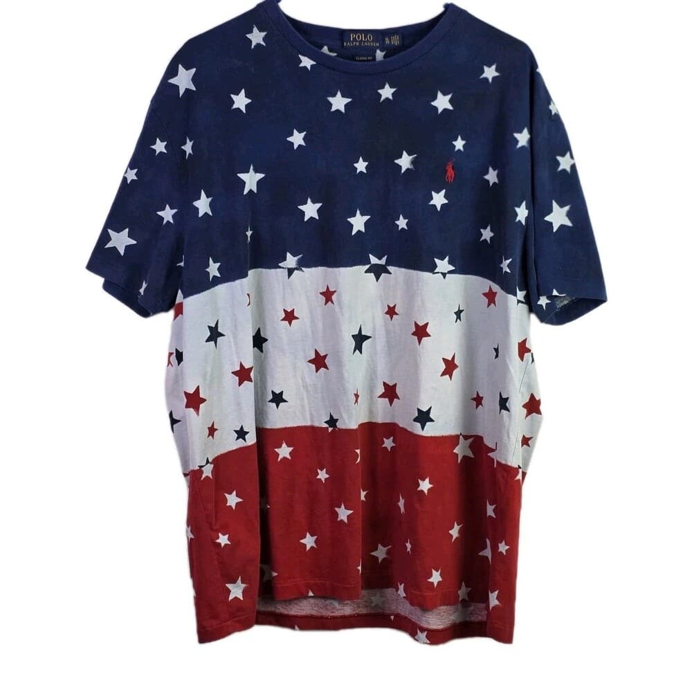 Polo Ralph Lauren Mens XL TG America’s Stars And Stripes‎ Short Sleeve T-Shirt - Thumbnail 10