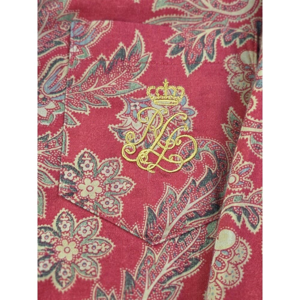 Lauren Ralph Lauren Women's Medium Floral Paisley Long Sleeve Pajama Top - Thumbnail 3