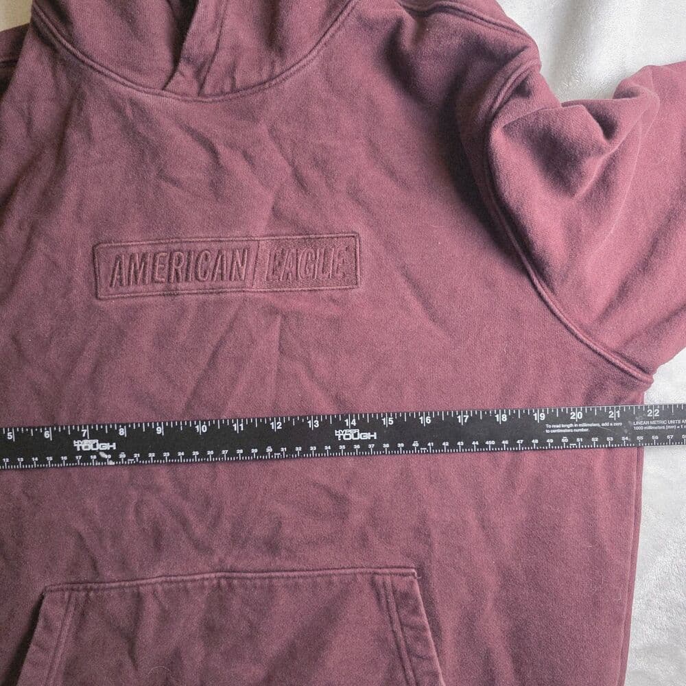 American Eagle Men's Medium Maroon Long Sleeve Sweatshirt - Thumbnail 6