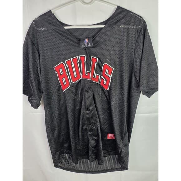 Chicago Bulls Men’s Large Mesh NBA Button Up‎ Jersey - Thumbnail 7