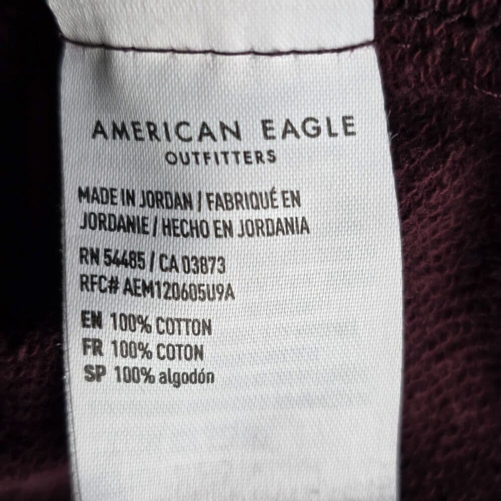 American Eagle Men's Medium Maroon Long Sleeve Sweatshirt - Thumbnail 3