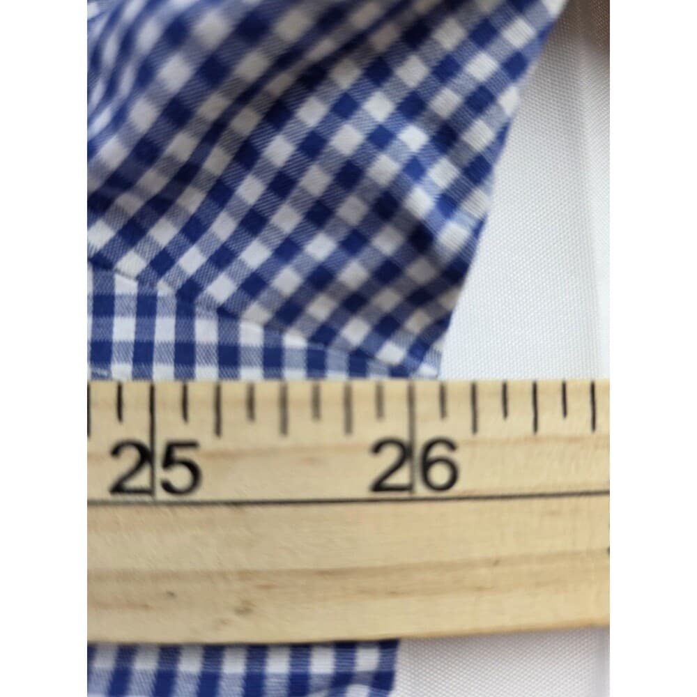 IZOD Men's Large Blue/ White Checkered Long‎ Sleeve Button Up Shirt - Thumbnail 4