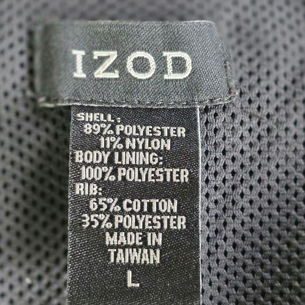 Vintage IZOD Men's Large Black Nylon Golf Mesh‎ Lined Windbreaker Vest - Thumbnail 2