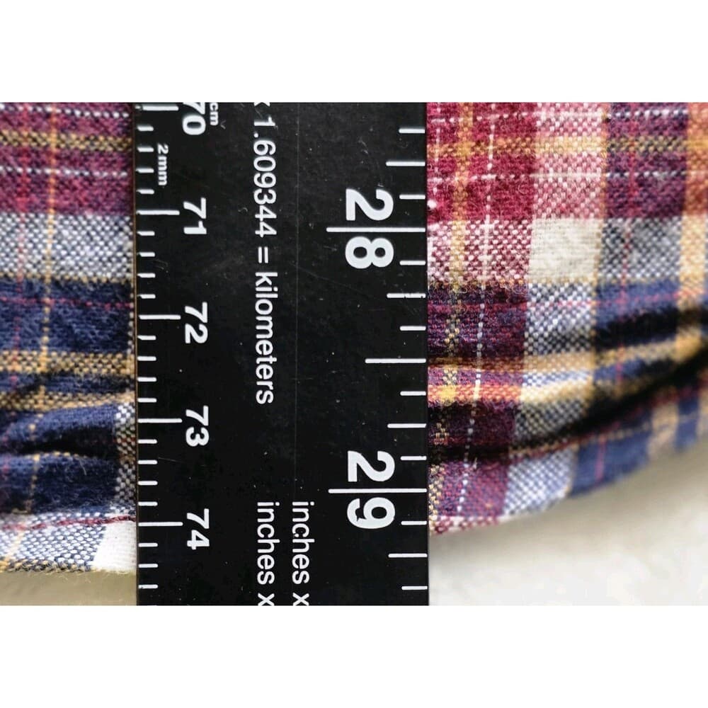Blue Mountain Men's XL Blue Red‎ Plaid Pocket Long Sleeve Button Down Shirt - Thumbnail 5