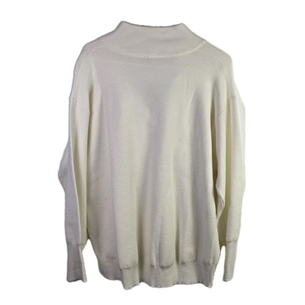 NWT Deepself Women's XL White Oversized Shoulder Sweater - Thumbnail 6