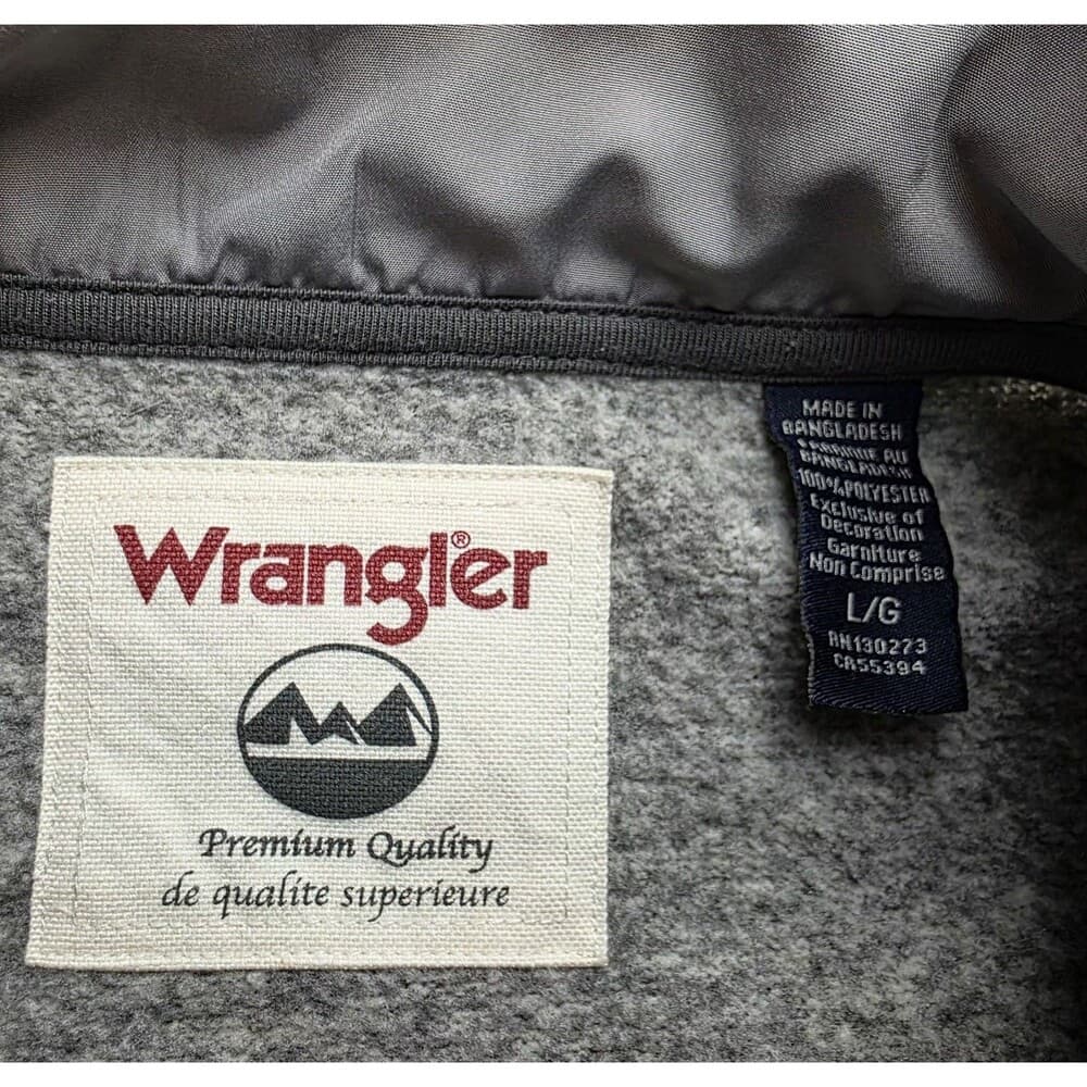 Wrangler Men's XL Gray Fleece‎ Outdoors 1/4 Zip Sweatshirt RN #130273 - Thumbnail 2