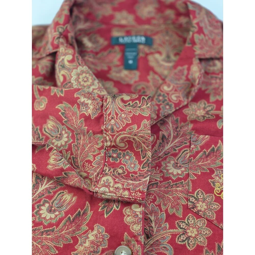 Lauren Ralph Lauren Women's Medium Floral Paisley Long Sleeve Pajama Top - Thumbnail 2