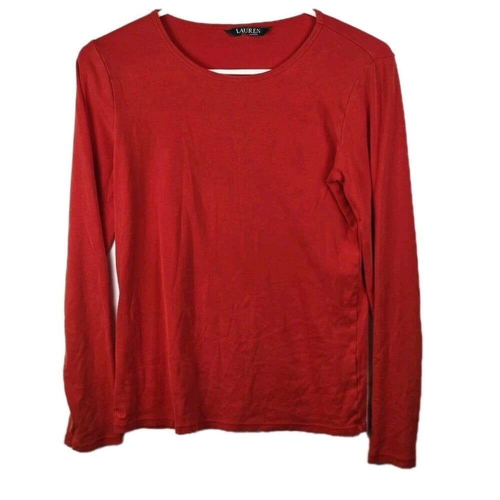 Ralph Lauren Shirt Women's XL Red Round Neck Shirt * Missing Tag‎ * - Thumbnail 3