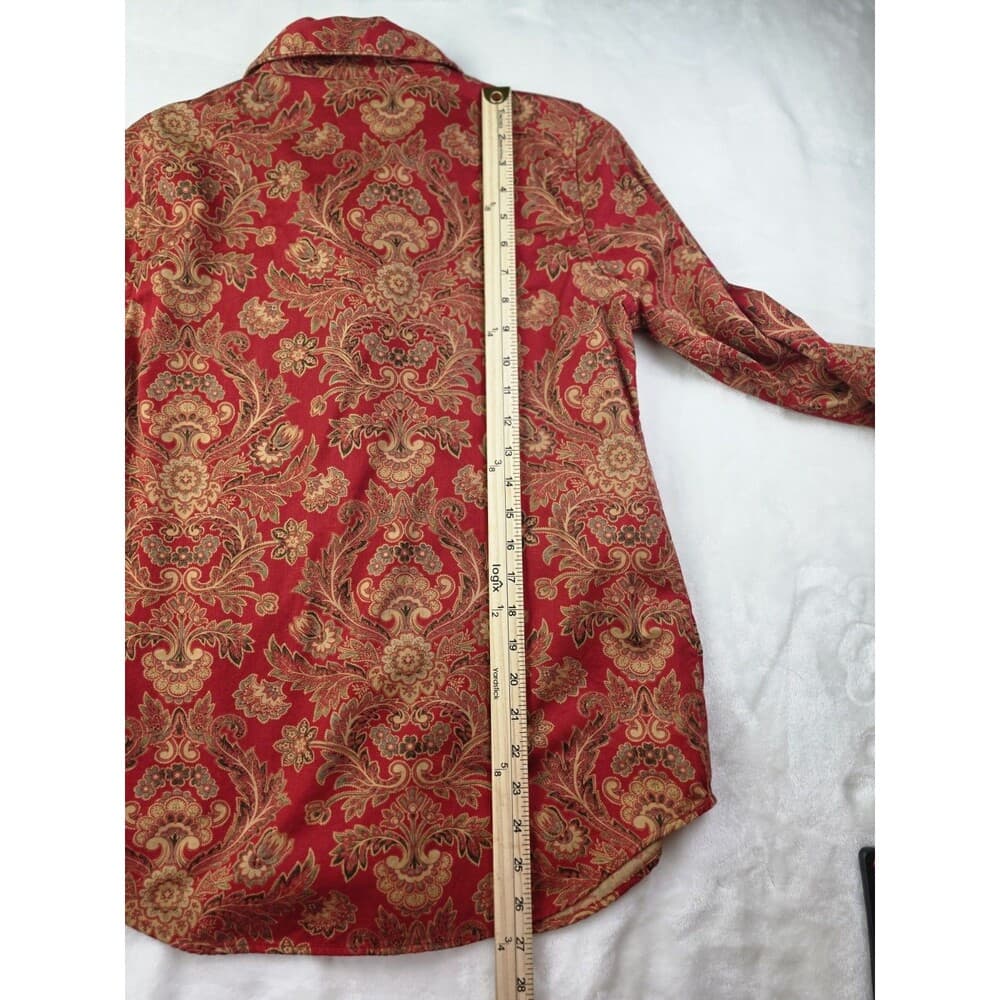 Lauren Ralph Lauren Women's Medium Floral Paisley Long Sleeve Pajama Top - Thumbnail 6
