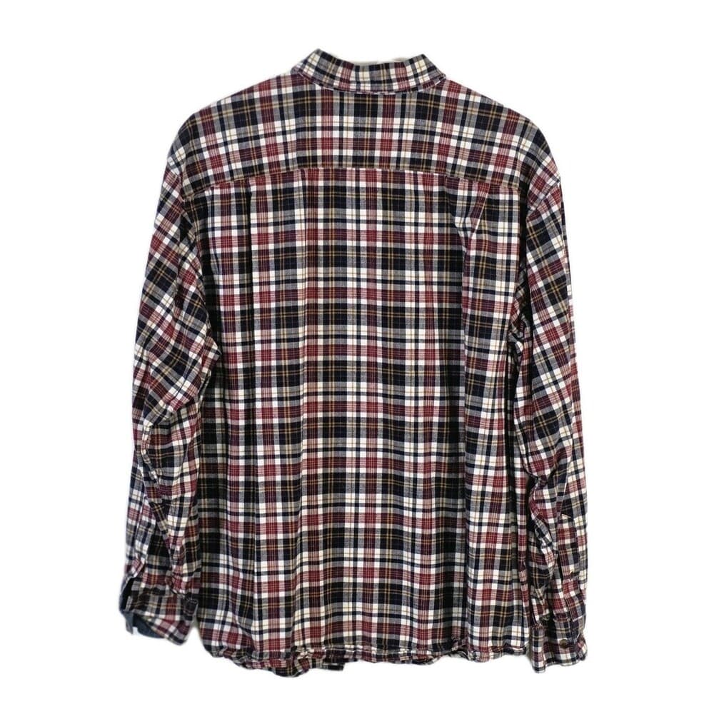 Blue Mountain Men's XL Blue Red‎ Plaid Pocket Long Sleeve Button Down Shirt - Thumbnail 2
