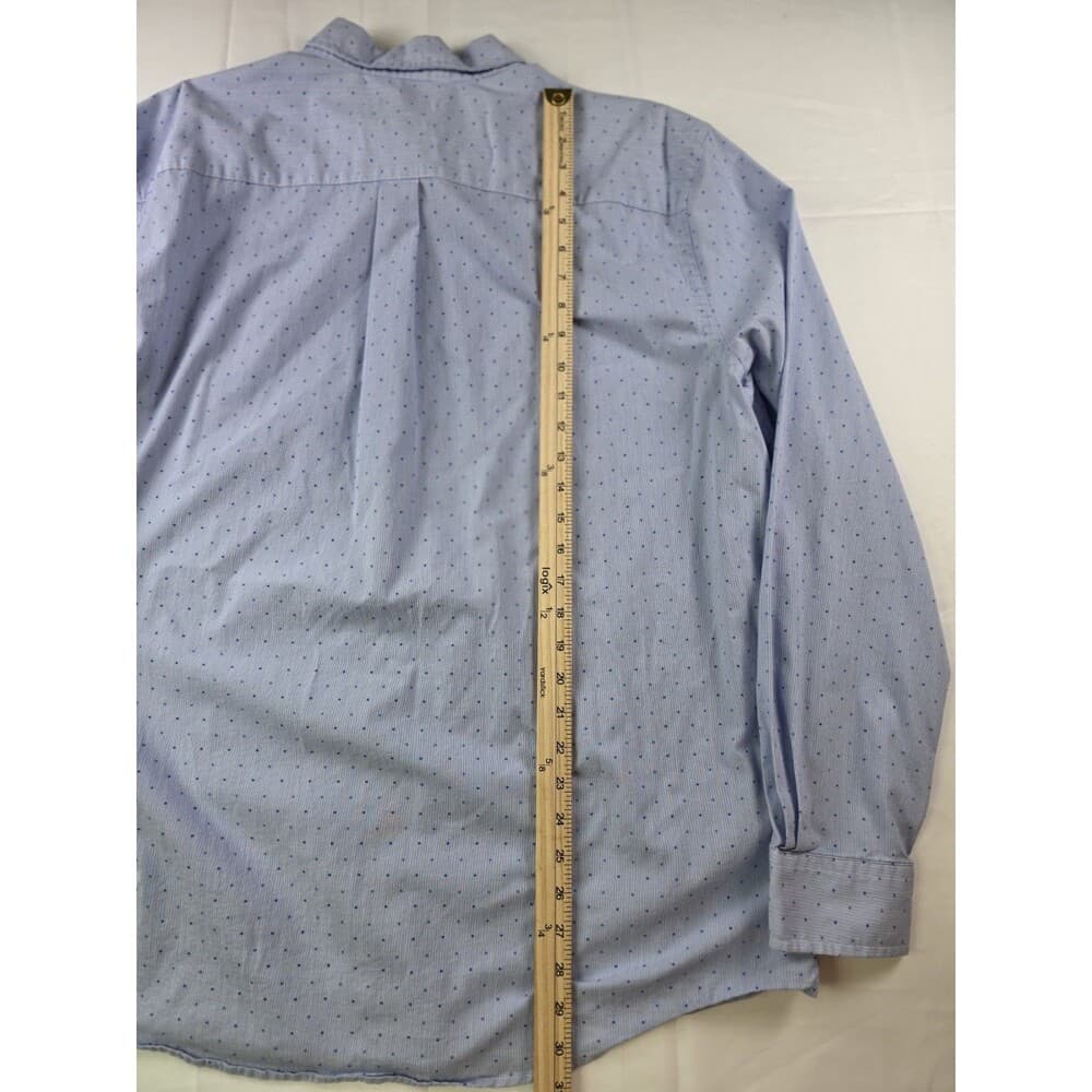 Chaps Men's XL Stretch Easy Care‎ Light Blue Long Sleeve Button-Down Shirt - Thumbnail 5
