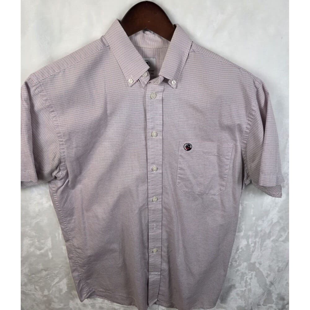 Southern Proper Men's Medium Striped‎ Short Sleeve Button Up Shirt - Thumbnail 7