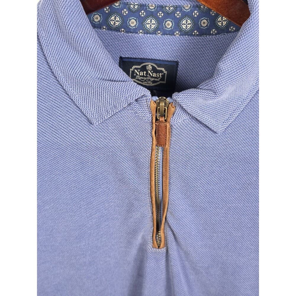 Nat Nast‎ Mens Size XXL 1/4 Zip Cotton Pullover With FLaws - Thumbnail 3