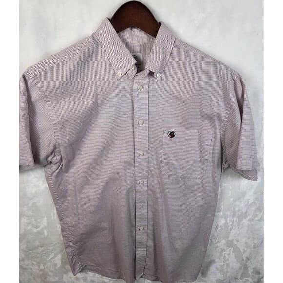 Southern Proper Men's Medium Striped‎ Short Sleeve Button Up Shirt - Thumbnail 8