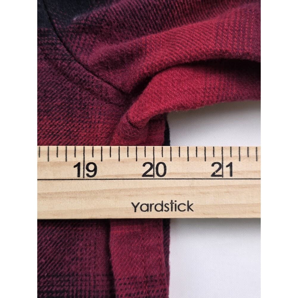 Chaps Mens Small Red Plaid Long Sleeve Stretch Button‎ Up Flannel Shirt - Thumbnail 5