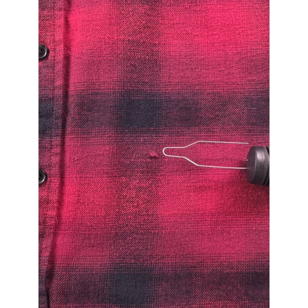 Chaps Mens Small Red Plaid Long Sleeve Stretch Button‎ Up Flannel Shirt - Thumbnail 4