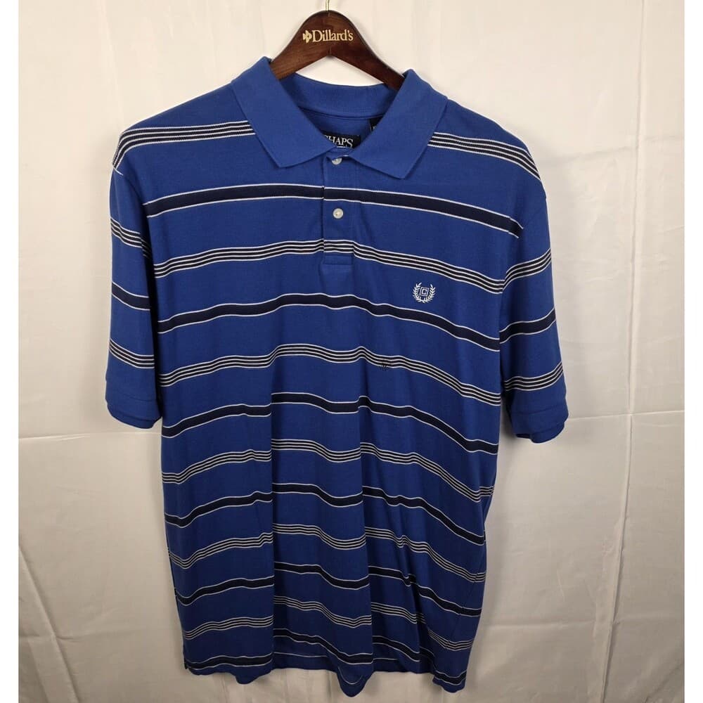 CHAPS Men's XL‎ Light Blue Polo Golf Short Sleeve Shirt - Thumbnail 3