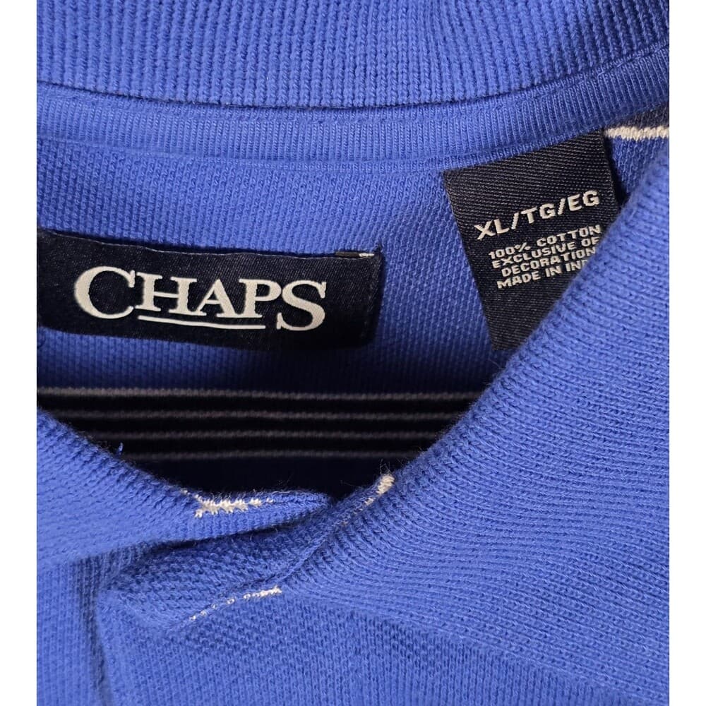 CHAPS Men's XL‎ Light Blue Polo Golf Short Sleeve Shirt - Thumbnail 2