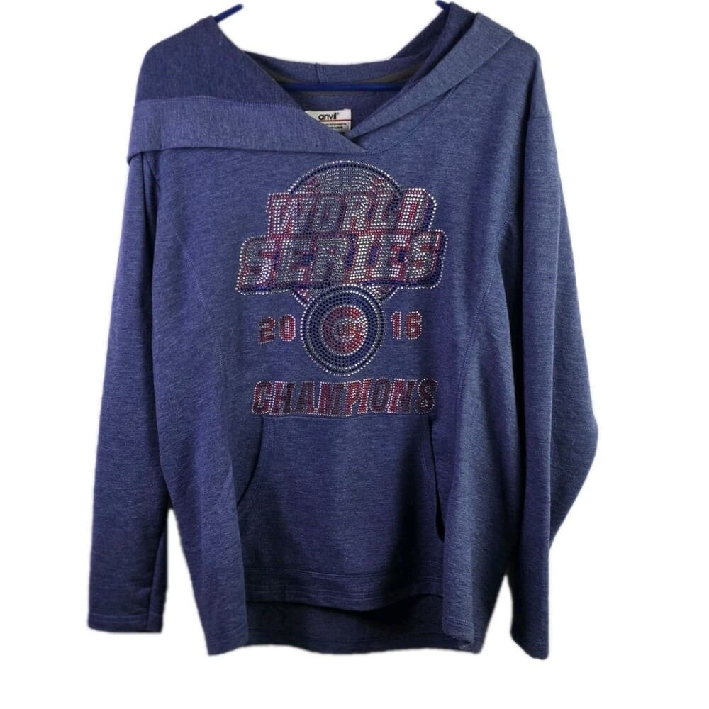 Chicago Cubs Women's Large Blue 2016 World Series Champions Hoodie - Thumbnail 8