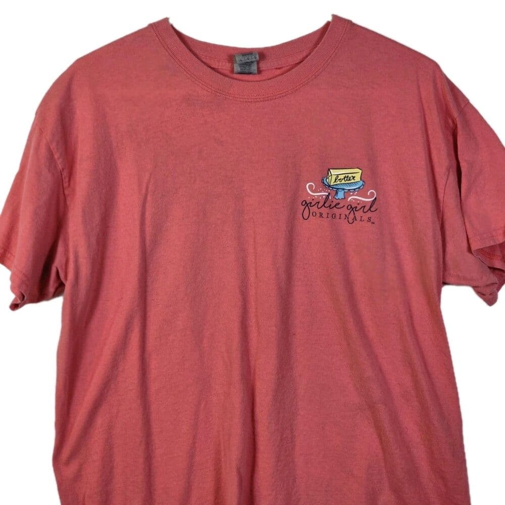 Girlie Girl Women's Large Pink "Call Me Butter‎ Cause I'm On A Roll " T-Shirt - Thumbnail 2
