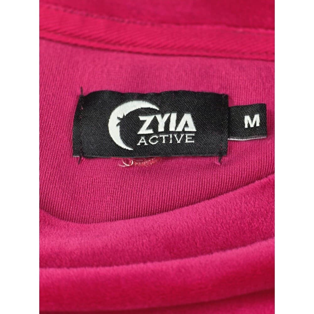 ZYIA Size Medium Active Fuchsia Pink Velvet Spell‎ Out Pullover Sweatshirt - Thumbnail 2