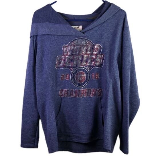 Chicago Cubs Women's Large Blue 2016 World Series Champions Hoodie - Thumbnail 9