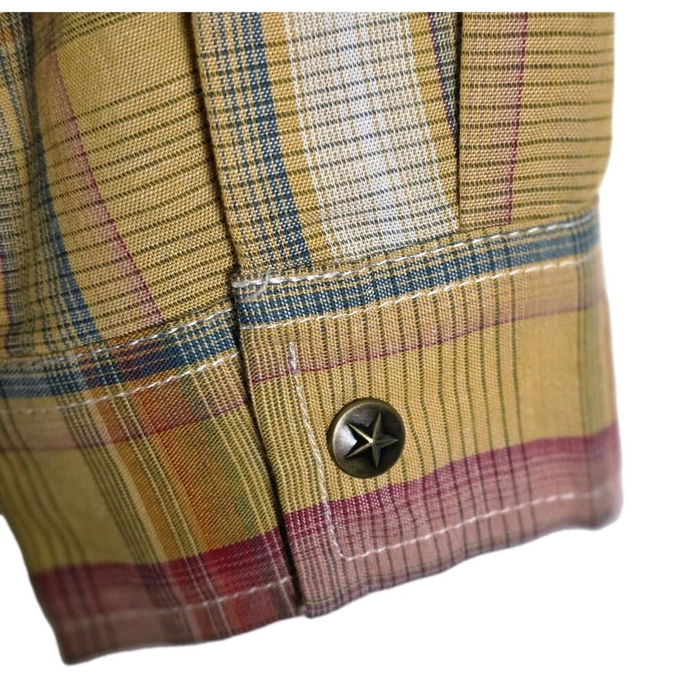 Roper Women's (7-9) Yellow Red Plaid Snap Long Sleeve Button Up Shirt - Thumbnail 6