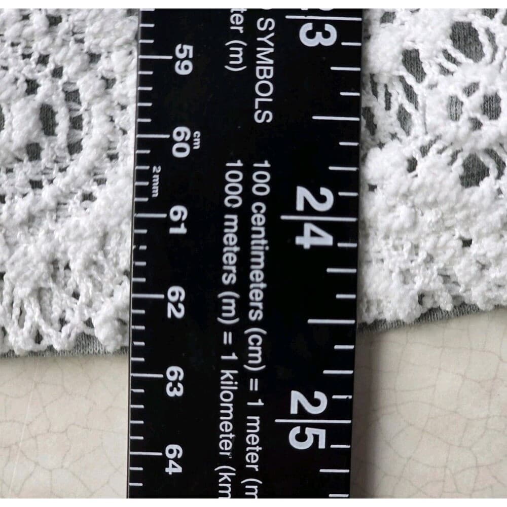 Liz Claiborne Woman’s Size Large Heather Gray Lace Lined Short Sleeve‎ Shirt - Thumbnail 6