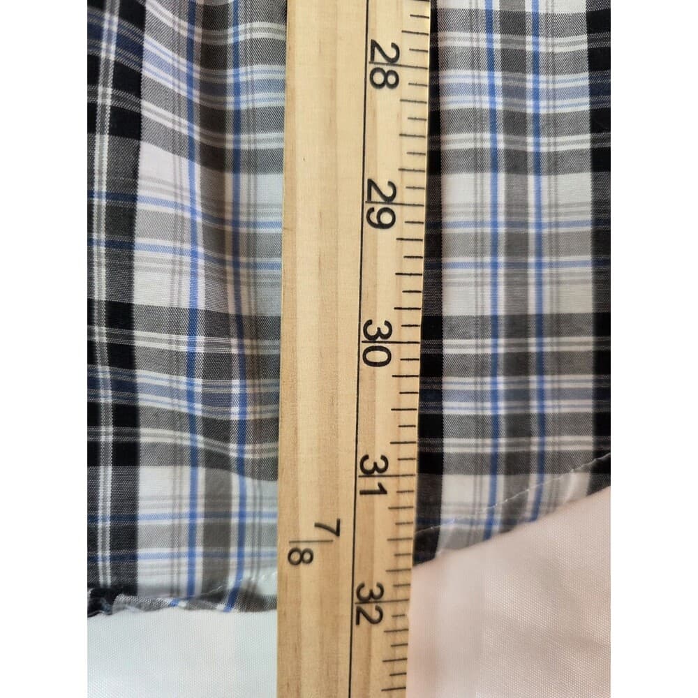 IZOD Men's XL Blue Multicolored Plaid Long‎ Sleeve Button Up Shirt - Thumbnail 6