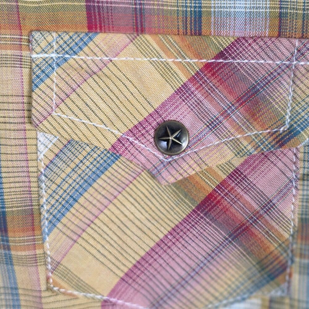 Roper Women's (7-9) Yellow Red Plaid Snap Long Sleeve Button Up Shirt - Thumbnail 5