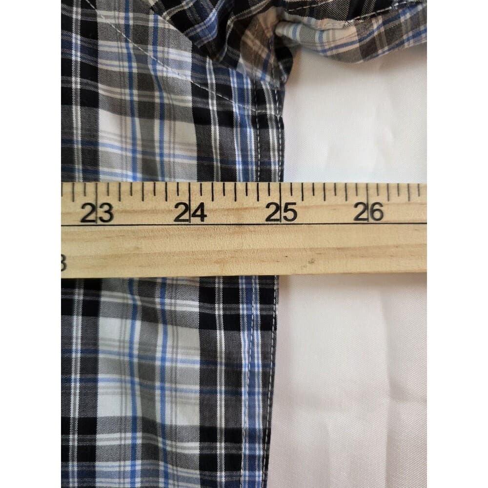 IZOD Men's XL Blue Multicolored Plaid Long‎ Sleeve Button Up Shirt - Thumbnail 4
