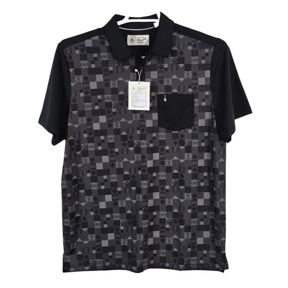 Original Penguin Men's‎ Medium Black / Gray Golf Short Sleeve Shirt - Thumbnail 8