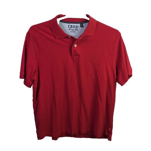 Izod‎ Heritage Men's XL Red Short Sleeve Polo Shirt - Thumbnail 9