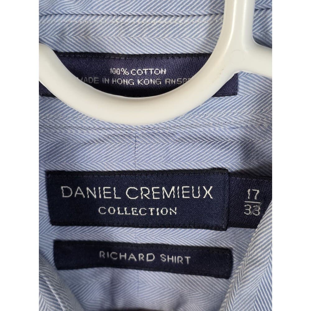 Daniel Cremieux Men's 17 - 33 Blue‎ Shirt with Pinstripes - Thumbnail 2