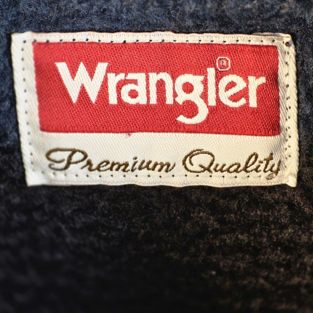 WRANGLER Premium Quality Flannel Men's Medium Fleece Blue Plaid Button‎ Up - Thumbnail 3