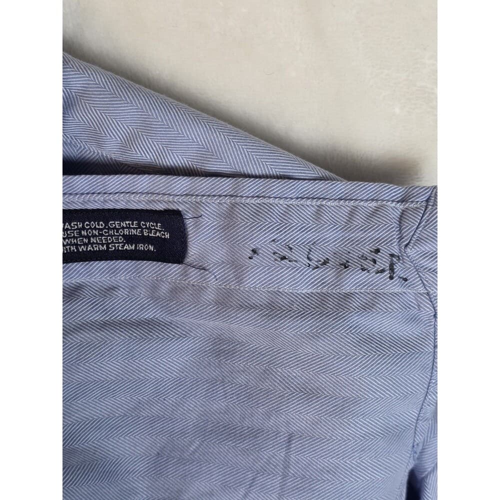 Daniel Cremieux Men's 17 - 33 Blue‎ Shirt with Pinstripes - Thumbnail 4