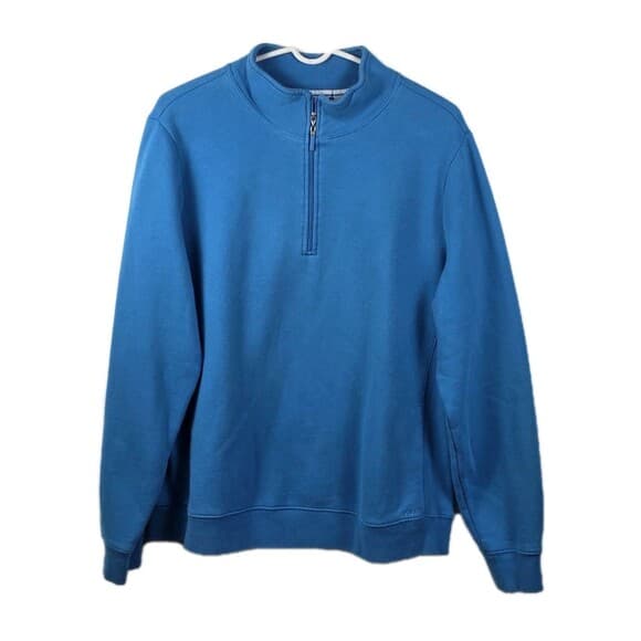 Izod Mens XL Light Blue‎ V-Neck Pullover Performx Sweatshirt - Thumbnail 10