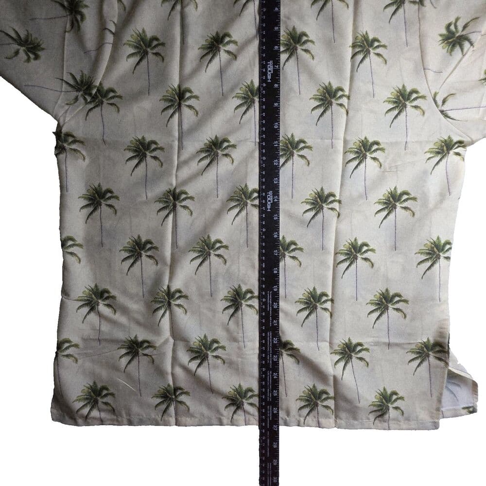Happy Bay Men's Medium Yellow Hawaiian Palm Tree Button Up Shirt - Thumbnail 9