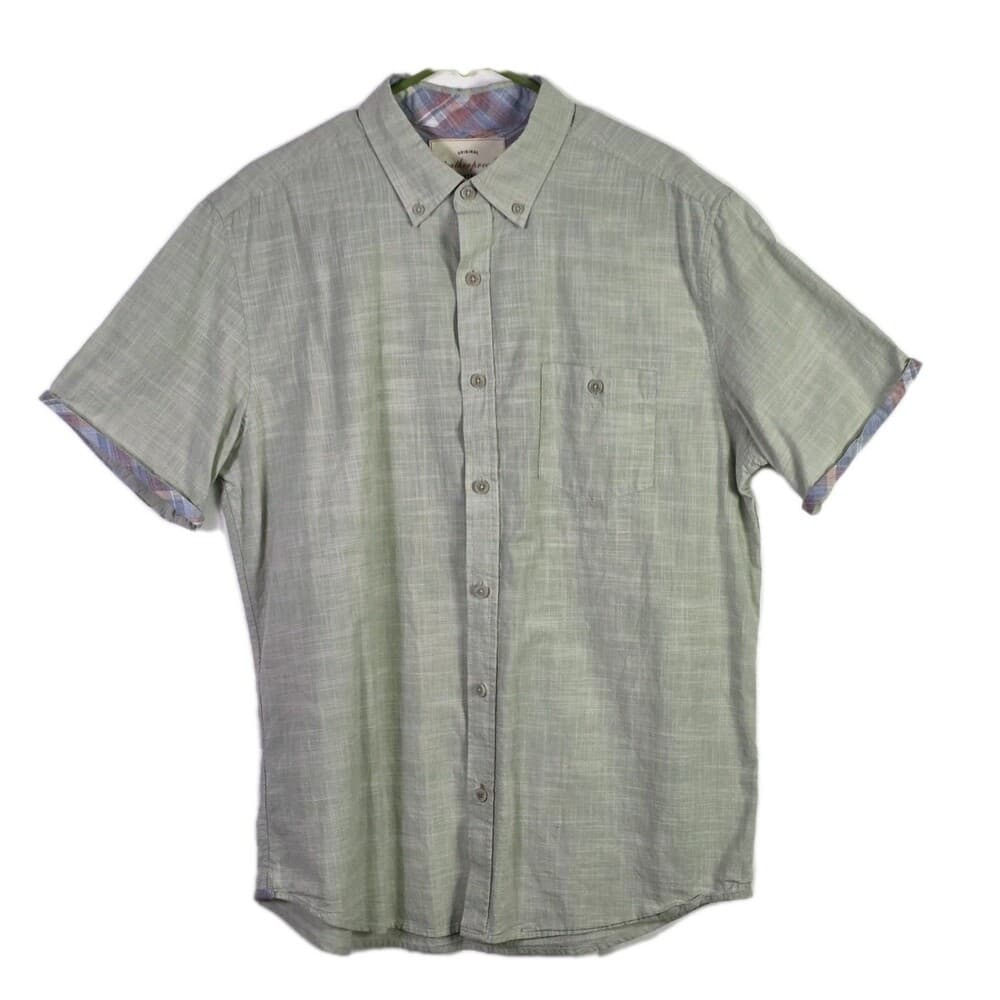 Weatherproof Men's XL Olive Green Short Sleeve Button Down Shirt - Thumbnail 12