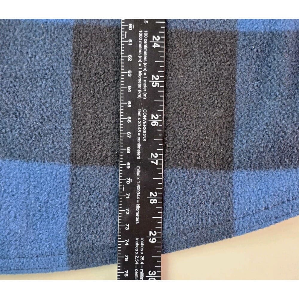 WRANGLER Premium Quality Flannel Men's Medium Fleece Blue Plaid Button‎ Up - Thumbnail 9