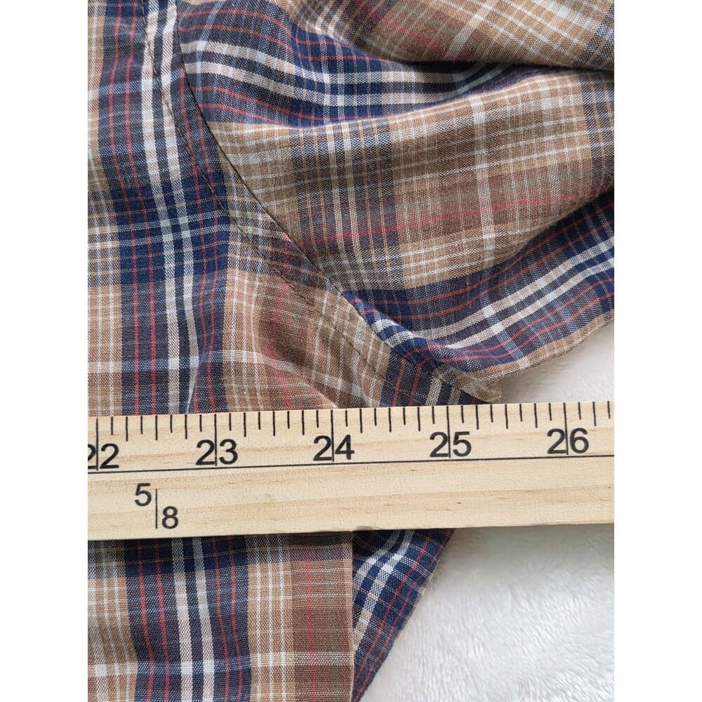 Wrangler Western Shirt XL Brown Plaid Brush Pearl Snap‎ Shirt - Thumbnail 5