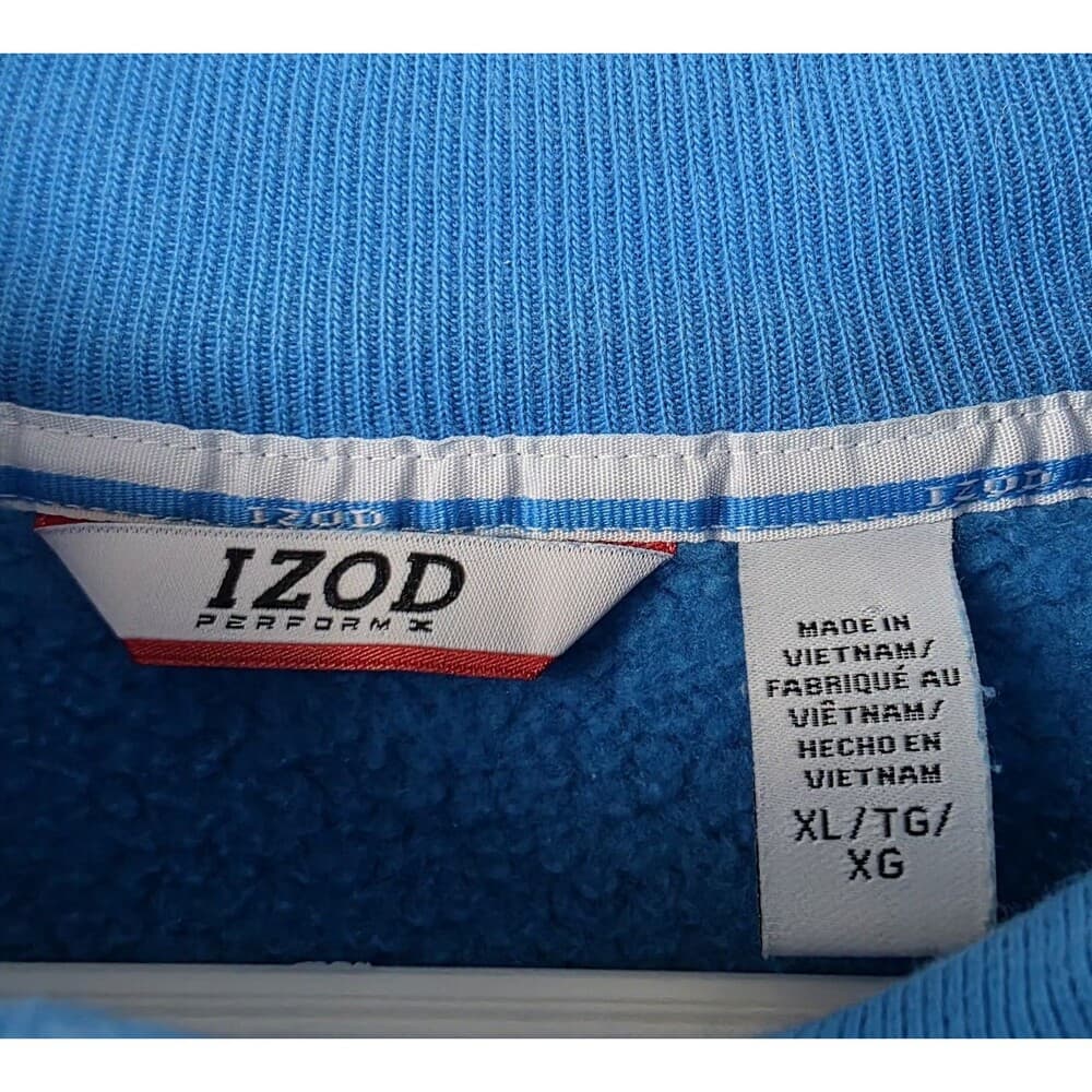 Izod Mens XL Light Blue‎ V-Neck Pullover Performx Sweatshirt - Thumbnail 3