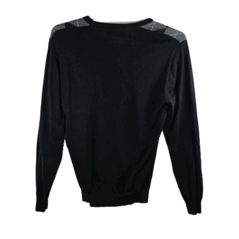 Sovereign Code Men's Large Black Multicolored Checkered Sweater - Thumbnail 6