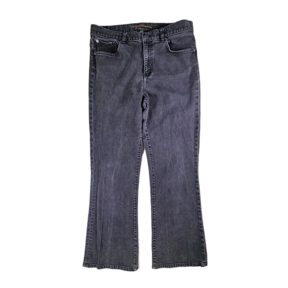 Lauren Ralph Lauren Women's Sz‎ 12 Classic Bootcut Black Denim Jeans - Thumbnail 9