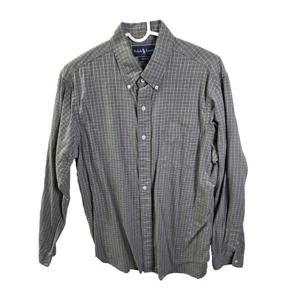 Polo Ralph Lauren Size L Custom Fit Grey‎ Button Down Shirt - Thumbnail 5