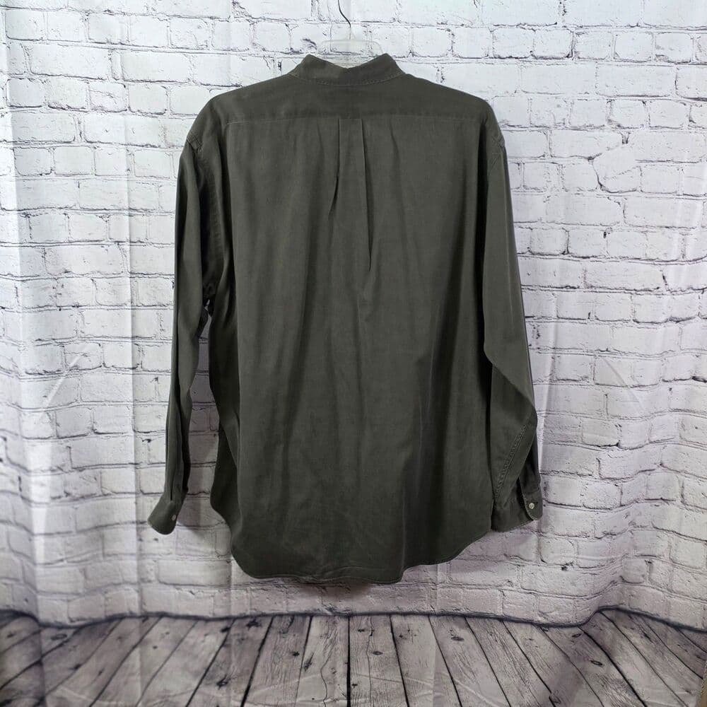 Ralph Lauren Blake Men's XL Dark Green Cotton Button-Up Shirt - Thumbnail 4