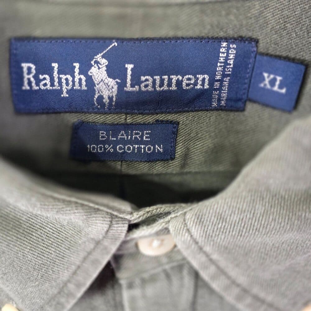 Ralph Lauren Blake Men's XL Dark Green Cotton Button-Up Shirt - Thumbnail 2