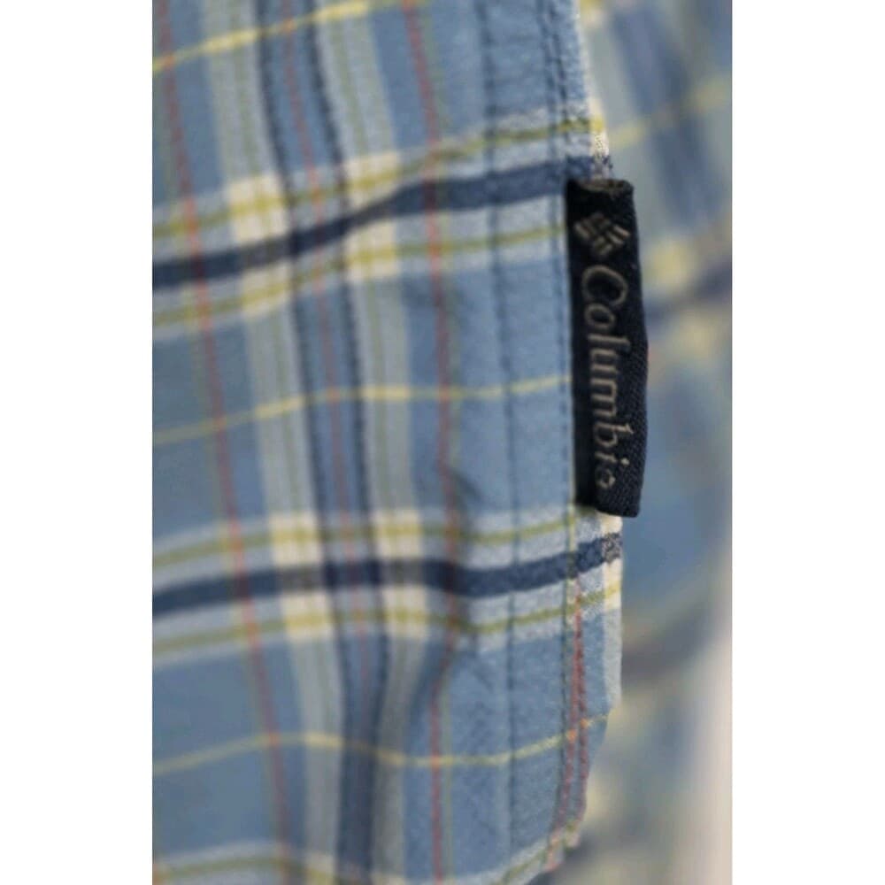 Columbia Men's Large Blue Plaid Omni Bay Titanium Long Sleeve Button Down Shirt - Thumbnail 6