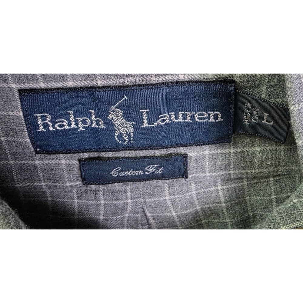 Polo Ralph Lauren Size L Custom Fit Grey‎ Button Down Shirt - Thumbnail 2
